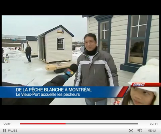 Vidéo de TVA nouvelles au village de pêche blanche